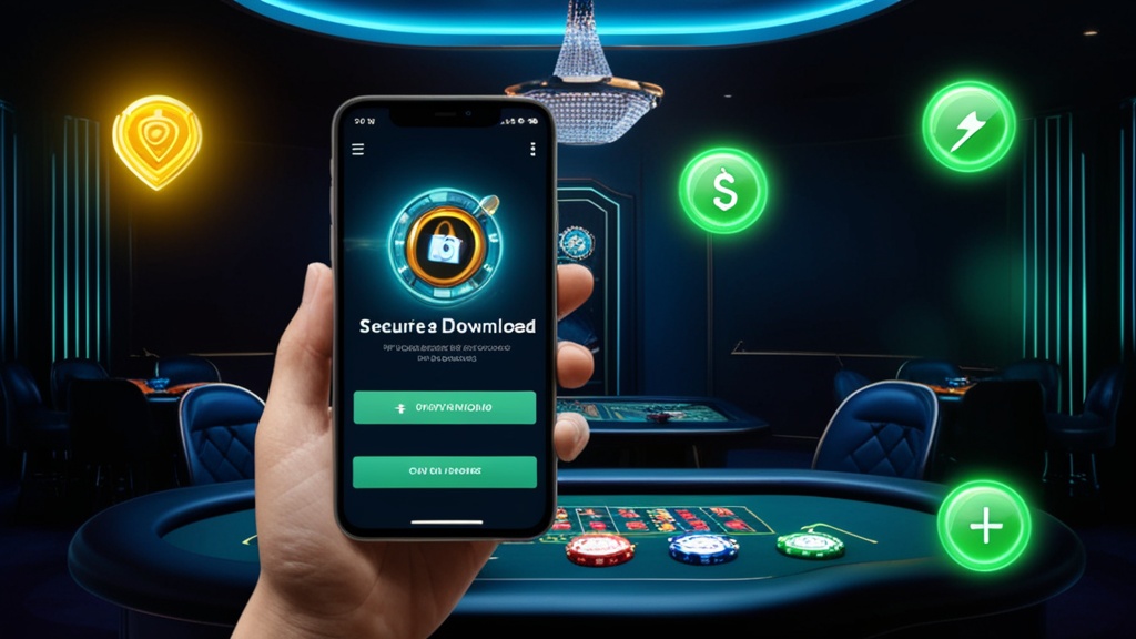 Android-telefoon met APK-installatiescherm in casinoverlichting