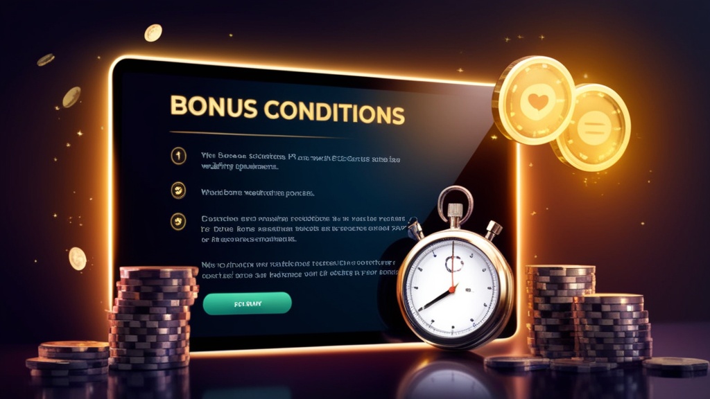 Voorwaarden van een no-deposit bonus op een donkere casino-interface