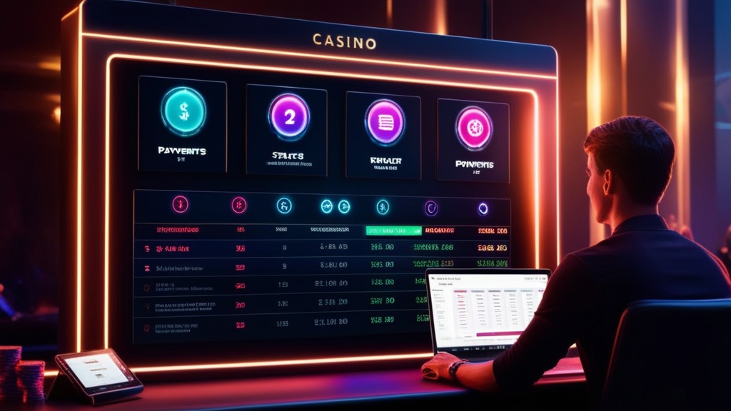 Verwerkingstijd van uitbetalingen op een donker casino-dashboard
