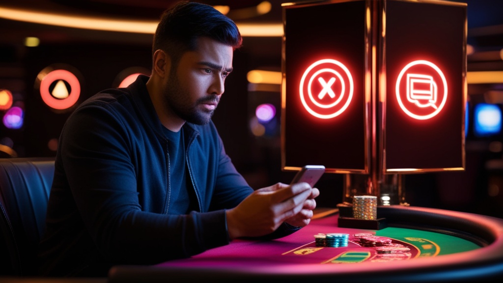 Telefoon met downloadfout en probleemoplossing in casino-sfeer